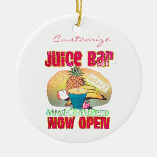 Juice Bar Sign Thunder_Cove Keramisch Ornament (Voorkant)