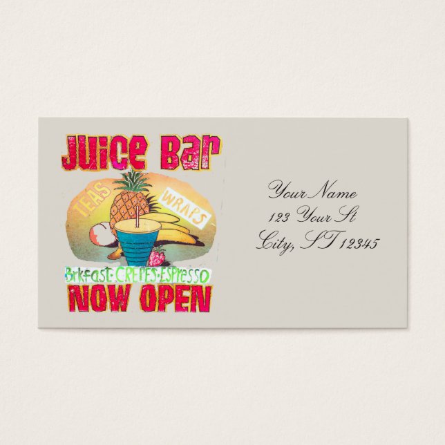 Juice Bar Sign Thunder_Cove Visitekaartje (Voorkant)