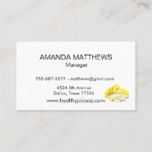 Juice bar Smoothie Waterverf Ontbijt Winkel Visitekaartje (Achterkant)