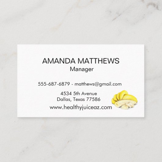 Juice bar Smoothie Waterverf Ontbijt Winkel Visitekaartje (Achterkant)