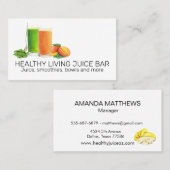 Juice bar Smoothie Waterverf Ontbijt Winkel Visitekaartje (Voorkant / Achterkant)
