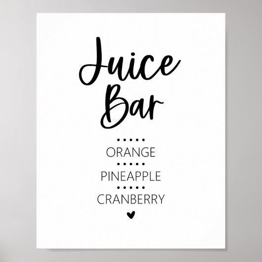 Juice Bar-teken Poster (Voorkant)