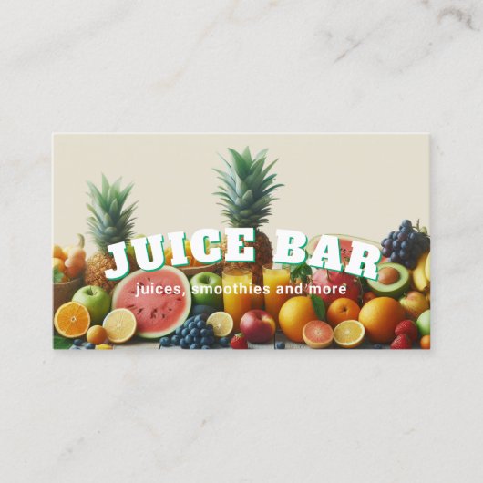 Juice Bar Tropical Juice Blend & Smoothie Visitekaartje (Voorkant)