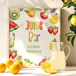 Juice bar Twee-tit frutti verjaardag Poster