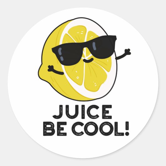 Juice be Cool Funny Fruit Pun Ronde Sticker (Voorkant)