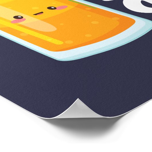 Juice be Yourself Funny Oranje Juice Lover Puns Poster (Hoek)