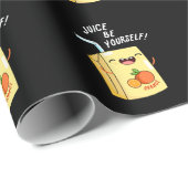Juice be Yourself Funny Oranje Juice Pun Dark BG Cadeaupapier (Rol Hoek)