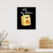 Juice be Yourself Funny Oranje Juice Pun Dark BG Poster (Keuken)