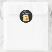 Juice be Yourself Funny Oranje Juice Pun Dark BG Ronde Sticker (Tas)