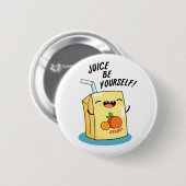 Juice be Yourself Funny Oranje Juice Pun Ronde Button 5,7 Cm (Voorkant /achterkant)