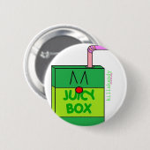 Juice Box Badge Green :) Ronde Button 5,7 Cm (Voorkant /achterkant)