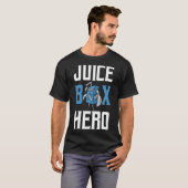 Juice Box Hero Diabetes Blue Ribbon Endocrinologis T-shirt (Voorkant volledig)