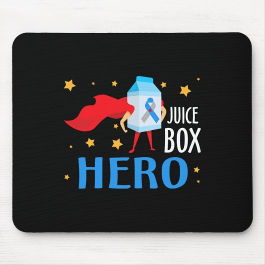 Juice Box Hero Type 1 T1D Diabetes Muismat (Voorkant)