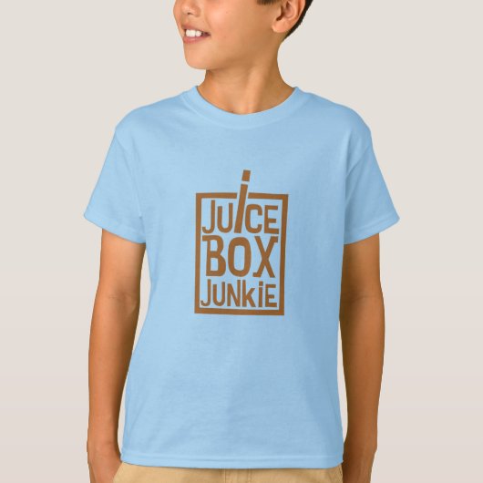 Juice Box Junkie Sinaasappel T-shirt (Voorkant)