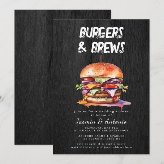 Juice en Burgers Uitnodiging (Voorkant / Achterkant)