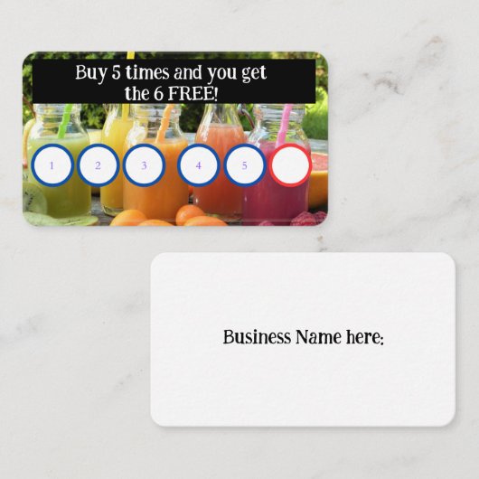 Juice klantenkaart visitekaartje (Voorkant / Achterkant)