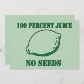 Juice No Seeds Kaart (Voorkant / Achterkant)