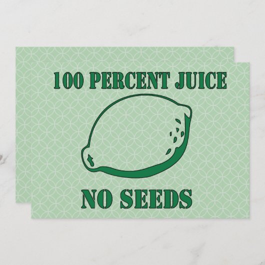Juice No Seeds Kaart (Voorkant / Achterkant)