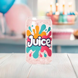 Juice splash blikvorm glas