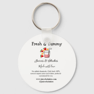 Juices & shakes restaurant zakelijke website socia sleutelhanger