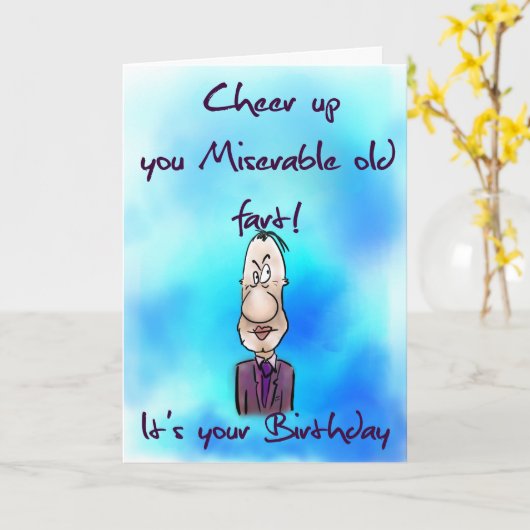 Juich u toe omhoog de miserabele oude kaart van de (Gele Bloem)