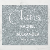 JUICH Zilveren Glitter Bruiloft Mousserende Wijn E Sparkling Wijnetiket (Enkel label)