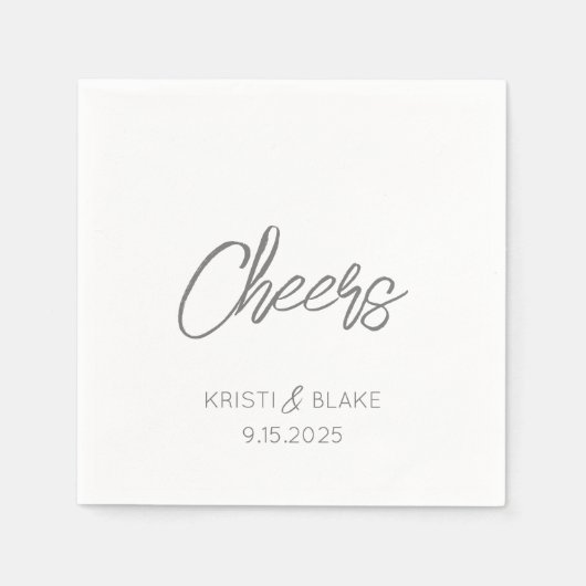 JUICHEN Trouwdatum Koppel NAMEN Modern Minimalist Servet (Voorkant)