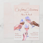 juichende champagneglazen bruiloft Jubileum Kaart (Voorkant / Achterkant)