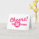 Juicht aan 50 jaar verjaardags toe kaart (Gele Bloem)