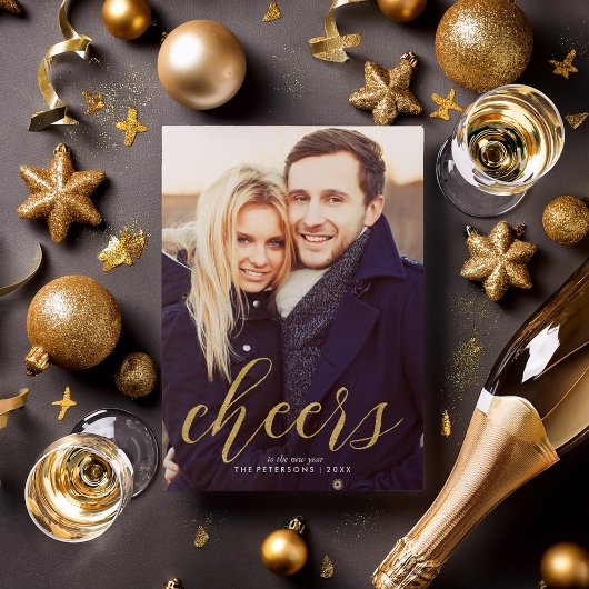 Juicht aan de Foto van het Nieuwjaar toe Feestdagenkaart