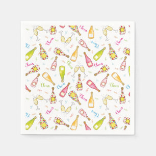 juicht champagne fluiten viering Papier Servet