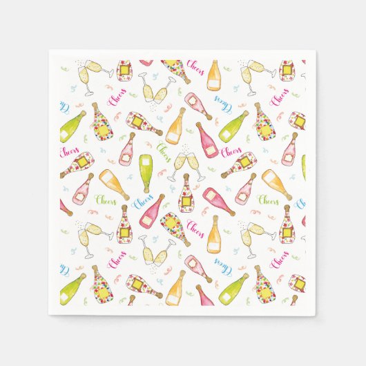 juicht champagne fluiten viering Papier Servet (Voorkant)
