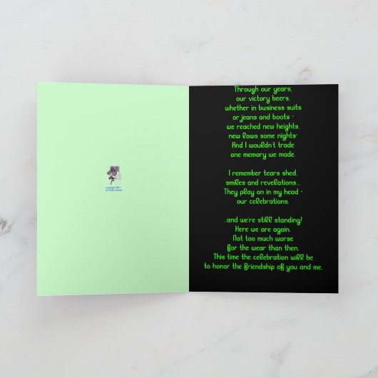 Juicht - een viering van vriendschap toe bedankkaart (Binnen)