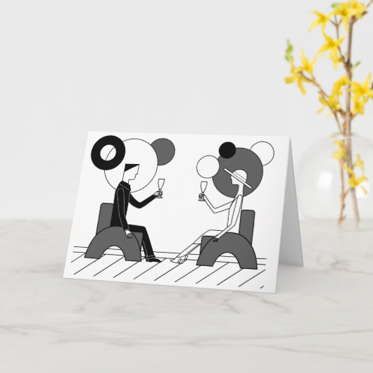 "Juicht!" toe Art deco Kaart (Gele Bloem)