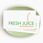 Juicing Juice Bar Company Oranje Straw Logo Visitekaartje