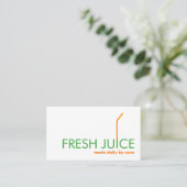 Juicing Juice Bar Company Oranje Straw Logo Visitekaartje (Staand voorkant)