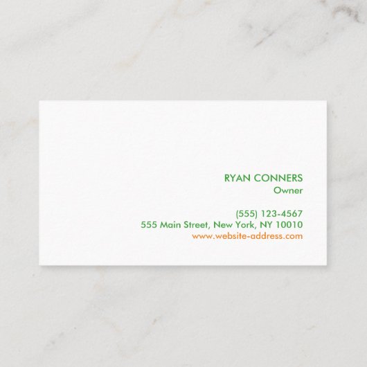 Juicing Juice Bar Company Oranje Straw Logo Visitekaartje (Achterkant)