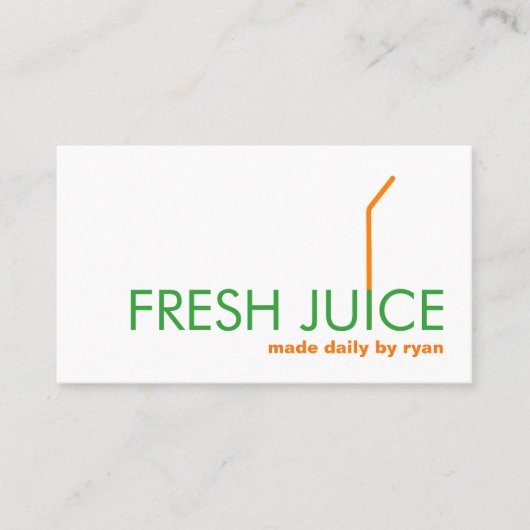 Juicing Juice Bar Company Oranje Straw Logo Visitekaartje (Voorkant)