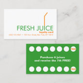 Juicing Klantensap Bar Loyalty Reward Kaart (Voorkant / Achterkant)