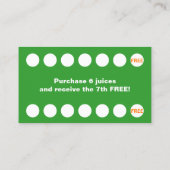 Juicing Klantensap Bar Loyalty Reward Kaart (Achterkant)