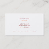 Juicing Nutritionist Food and Diet Health Green Visitekaartje (Achterkant)