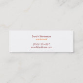 Juicing Nutritionist Food and Diet Health Mini Visitekaartje (Achterkant)