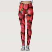 Juicy aardbeien Fotografisch patroon Leggings (Voorkant)
