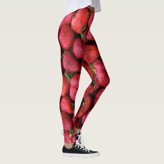 Juicy aardbeien Fotografisch patroon Leggings (Rechts)