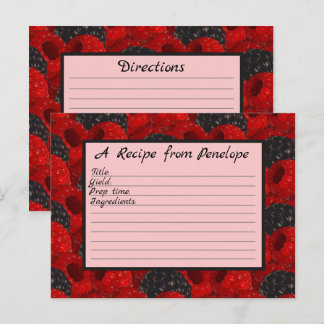 Juicy Berry Pattern en Name Write on Recipe Card Briefkaart