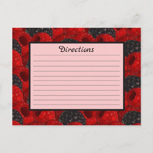 Juicy Berry Pattern en Name Write on Recipe Card Briefkaart (Achterkant)