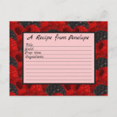 Juicy Berry Pattern en Name Write on Recipe Card Briefkaart (Voorkant)