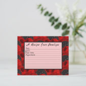 Juicy Berry Pattern en Name Write on Recipe Card Briefkaart (Staand voorkant)
