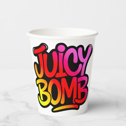 Juicy bomb  papieren bekers (Voorkant)