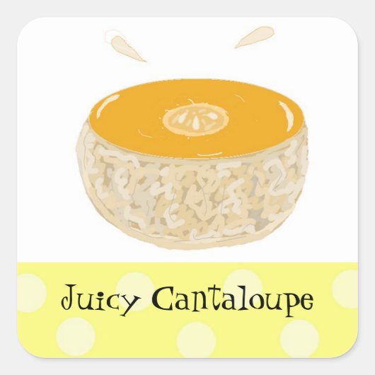 Juicy Cantaloupe Fruit Vierkante Sticker (Voorkant)